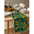 thumbnail image 6 of Turquoise Tropical Table Runner 70 Inches, Gold Palm Leaves Summer Pastoral Bed Runner Dresser Scarves Tabletop for Indoor Outdoor Parties/Ceremony/Banquet, 13" x 70", 6 of 8