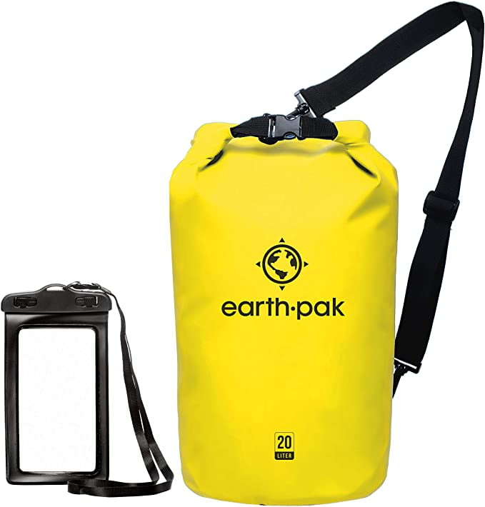 Hiking Camping and Fishing with Phone Case Waterproof Dry Bag Rafting Keeps Gear Dry for Kayaking Boating Earth Pak