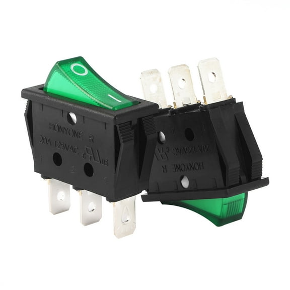 UL Listed 20A/125V 22A/250V SPST 3P 2 Position  Boat Rocker Switch