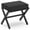 Black, variant on Bamboohomie Foldable Vanity Stool, Bamboo X-Leg Patio Ottoman and Footstool with Padded Cushion, 250 lbs Capacity, White