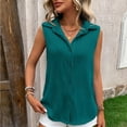 thumbnail image 6 of TDYHUAO Women Sleeveless Button Down Tank Tops Textured Collared Blouses Loose Casual Blouses Work Shirt Basic Summer Tops, 6 of 7