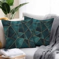 thumbnail image 2 of Geometric Pattern Outdoor Pillow Covers Pack of 2 Dark Green Triangle Collage Art Waterproof Throw Pillow Covers Decorative Cushion Cases for Patio Garden Tent Balcony Couch 26x26 inch, 2 of 8