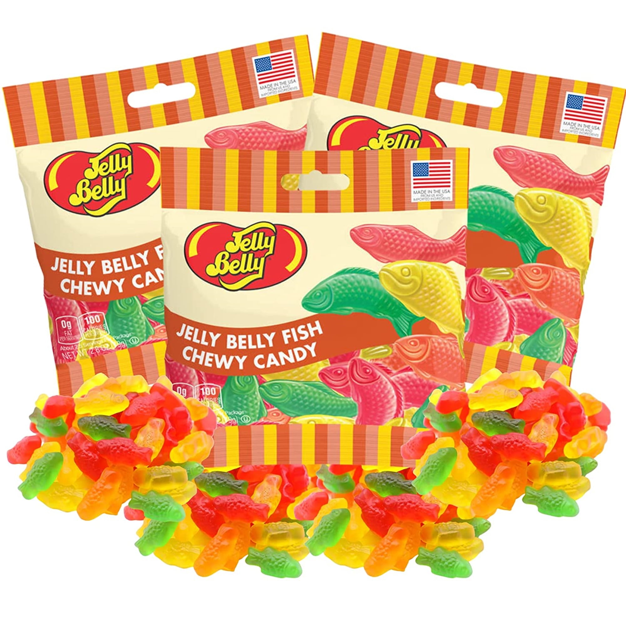 Assorted Fruit Flavored Fish Gummy Candy, Gummies for Ice Cream Sundae Bar  Supplies and Dessert Toppers, OU Kosher Certified Chewy Candies, Pack of 3  