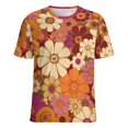 thumbnail image 5 of Nostalgic Vintage Floral Women's T-Shirt Short Sleeve T Shirts Tops Tee Ladies Loose T, 5 of 6