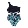 thumbnail image 3 of inhzoy Girls One Piece Bikini Swimsuit Print Ruffles One Shoulder Swimwear, 3 of 6