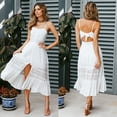 thumbnail image 3 of Txlixc Vestido de verano femenino sin mangas cardigan playa ganchillo Bohemia vestido largo Txlixc moda, 3 of 9