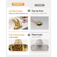 thumbnail image 5 of Wowow 4 in. Centerset Single Handle Low Arc Bathroom Faucet with Lift Rod Drain Assembly Included in Gold, Rv Lavatory Taps 3 Hole, 5 of 8