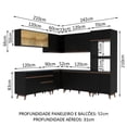 thumbnail image 3 of Madesa Gabinete de Cocina Integral Completa de Esquinero 452 cm Reims Negro 01, 3 of 8