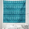 thumbnail image 1 of Stripes Tapestry, Hand Drawn Triangle Pattern with Doodle Style Wavy Geometric Illustration, Fabric Wall Hanging Decor for Bedroom Living Room Dorm, 5 Sizes, Blue and Pale Blue, by Ambesonne, 1 of 1