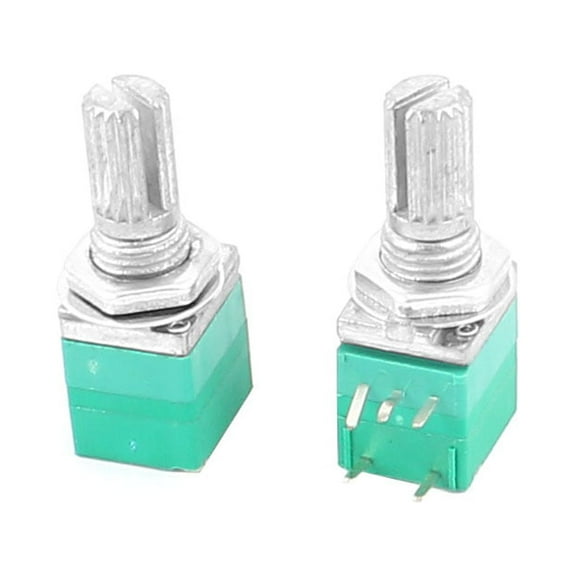 Unique Bargains 2pcs B50K 50K Ohm 6mm Knurled Shaft Adjustable Rotary Potentiometer w Switch
