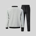 thumbnail image 5 of Timoontee Men's 2 Piece Waffle Knit Sets Long Sleeve Mock Neck Zip Up Jacket with Elastic Waist Drawstring Pant Outdoor Casual Breathable Tracksuit Gray S, 5 of 5