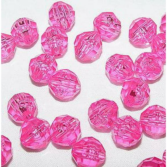 JOLLY STORE Crafts 6mm Faceted Beads Shocking Pink Color, 500pcs