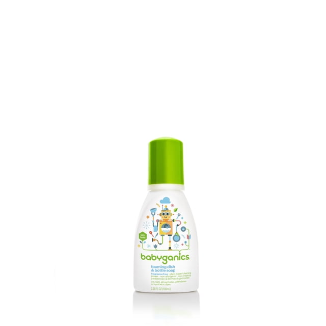 Jabón para platos y botellas Babyganics, espumoso, sin fragancia, 100 ml