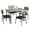 Gray, variant on Dining Table Set for 4, Modern Dining Table Set with Metal Frame, Built-in Storage Rack, Dining Table and 4 Padded Chairs, Kitchen Table and Chairs Set, for Kitchen Room and Small Spaces