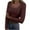 Brown, variant on ZyeKqe Womens Long Sleeve Tops Scoop Neck Going out Tops Slim Fitted Tops Tee Ribbed Knit Basic Shirts
