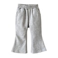 thumbnail image 3 of Spazoro Girls Flare Sweatpants, Elastic Waist Casual Side Pockets Solid Color Loose Fit Fashion Trousers Gray Size 12 Months, 3 of 8