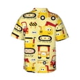 thumbnail image 3 of Balery Funny Construction Vehicles Print Men's Hawaiian Shirts Short Sleeve Beach Shirt Relaxed Fit Vacation Button Down Shirts-Medium, 3 of 9