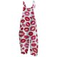 thumbnail image 1 of Gibobby pantalones siameses color liso Mono con tirantes informal retro estampado para el día de San Valentín para mujer(Rojo， XXL), 1 of 3