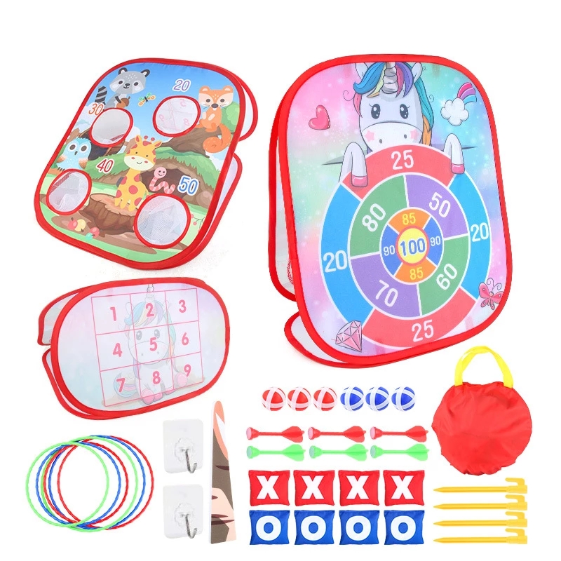 5 in 1 Bean Bag Toss Game for Kids,Outdoors Toys for 3 4 5 6 7 Year Old