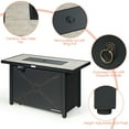 thumbnail image 4 of Gymax 42'' Rectangular Propane Gas Fire Pit 60,000 Btu Heater Outdoor Table W/ Cover, 4 of 10