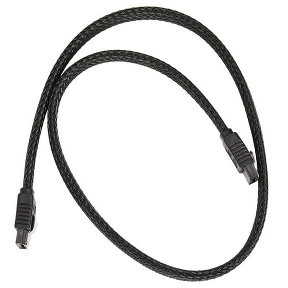 50CM 3.0 III SATA3 7pin Data Cable 6Gb/s SSD Cables HDD Hard Disk Cord with Nylon Sleeved Premium Version(Black)