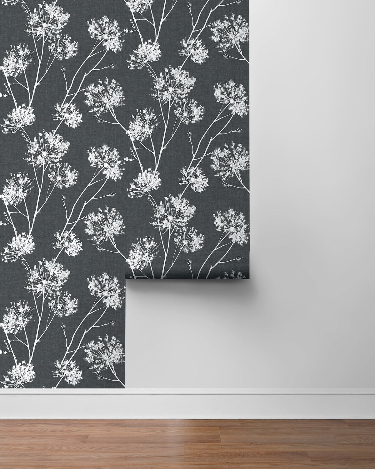 Seabrook Designs Charcoal One O'Clock Prepasted Wallpaper - 20.5 in. W x 33 ft. Roll