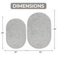thumbnail image 3 of Cotton Solid 2-Piece Silver Highly Absorbent Non-Slip Oval Bath Rug Set by Superior, 3 of 11