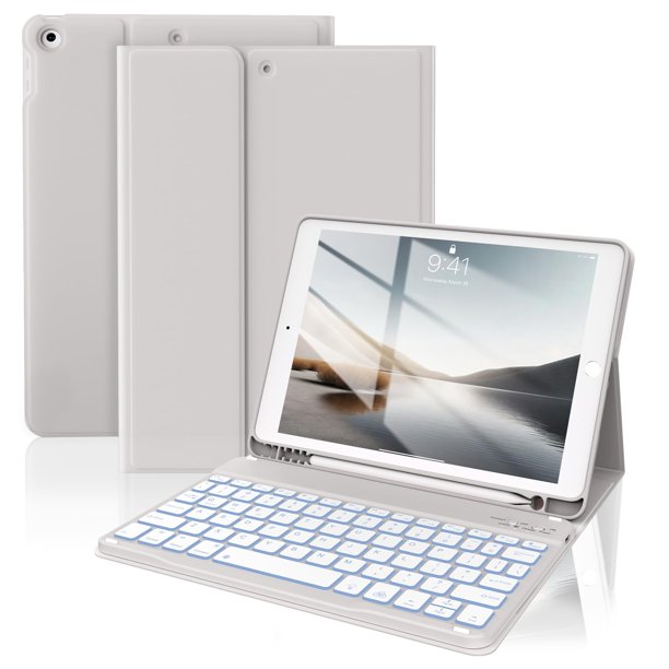 Funda con teclado JKSML para iPad de 9ª, 8ª y 7ª generación de 10,2 pulgadas 2021/2020/2019