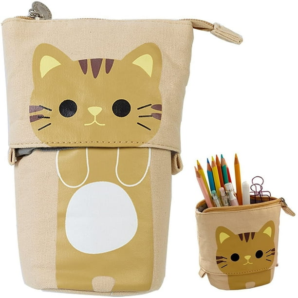 Telescopic Pencil Pouch Standing Pen Holder Cute Pencil Bags Stand Up