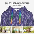 thumbnail image 4 of Kdxio Lavender Flowers Print Womens Oversized Hoodies Sweatshirts Hooded Pullover Tops Sweaters Casual-Large, 4 of 7