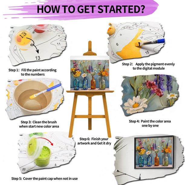 Peinture par numéros pour, livre de coloriage pour créer de superbes œuvres d'art avec chiffres – Livre de coloriage « Peinture par numéros » pour créer de superbes œuvres d'art pour les