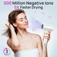 thumbnail image 2 of Secador de pelo CONFU, 110.000 RPM, secado rápido, difusor magnético y concentrador, secador de pelo iónico ligero y profesional para mujeres y hombres., 2 of 5