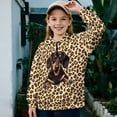 thumbnail image 2 of Chaqlin Leopard Print Dachshund Kids House Sweatshirt Quarter Zip Up Pullover Sweatshirts Cozy Comfy Casual for Home Lounge Loungewear Wear Size 13-14, 2 of 7