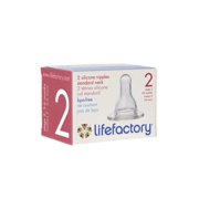 Lifefactory Stage 2 Silicone Nipples, 3-6 Months, 2-Pack , New, Free Shipping