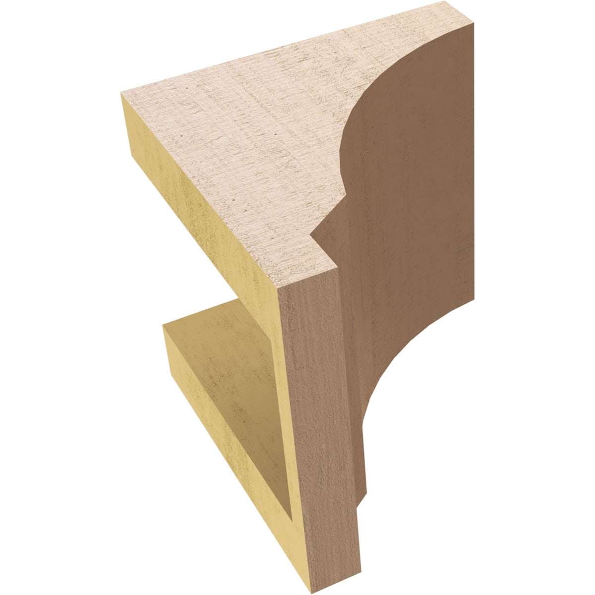 5"W x 5"D x 5"H Wide Moab Rough Cedar Woodgrain TimberThane Corbel, Primed Tan