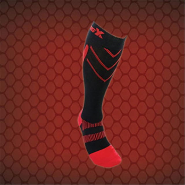 CSX X200 15-20 mm High Athletic Compression Sock, Red & Black - Small