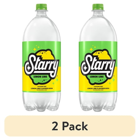 (2 pack) Starry Lemon Lime Soda Pop, 2 Liter, Bottle
