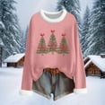 thumbnail image 6 of Womens Oversized Sweaters Christmas Sweatshirts with Faux Furry Trim Crew Neck Long Sleeve Pullover Holiday Tops (XL, Pink), 6 of 6