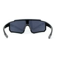 thumbnail image 4 of Mens Oversize Trendy Futuristic Wrap Half Rim Sport Plastic Sunglasses All Black, 4 of 4