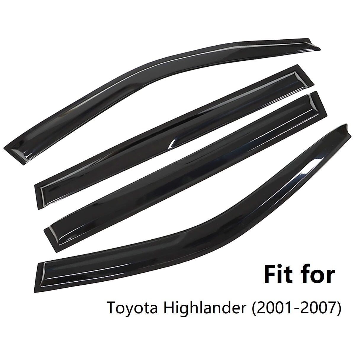 Fit for Toyota Highlander 2001-2007 Window Vent Visor Rain Deflector Sun Guard (4 Pcs)