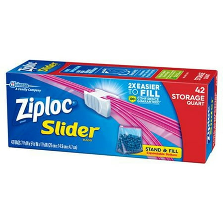 bags storage quart ziploc slider ct