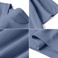 thumbnail image 4 of NMMUED Womens Tops Casual Summer Mesh T Shirts Cooling Ice Silk Short Sleeve Crew Neck Quick Dry Athletic Workout Shirts Breathable Gym Running Activewear Basic Tees Dark Blue XL, 4 of 6