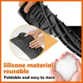 thumbnail image 5 of Silicone Sink Splash Guard – Faucet Drip Catcher & Countertop Protector Mat, Quick-Dry Non-Slip Tray For Kitchen & Bathroom (Black/Grey, 34" X 6")​, 5 of 7