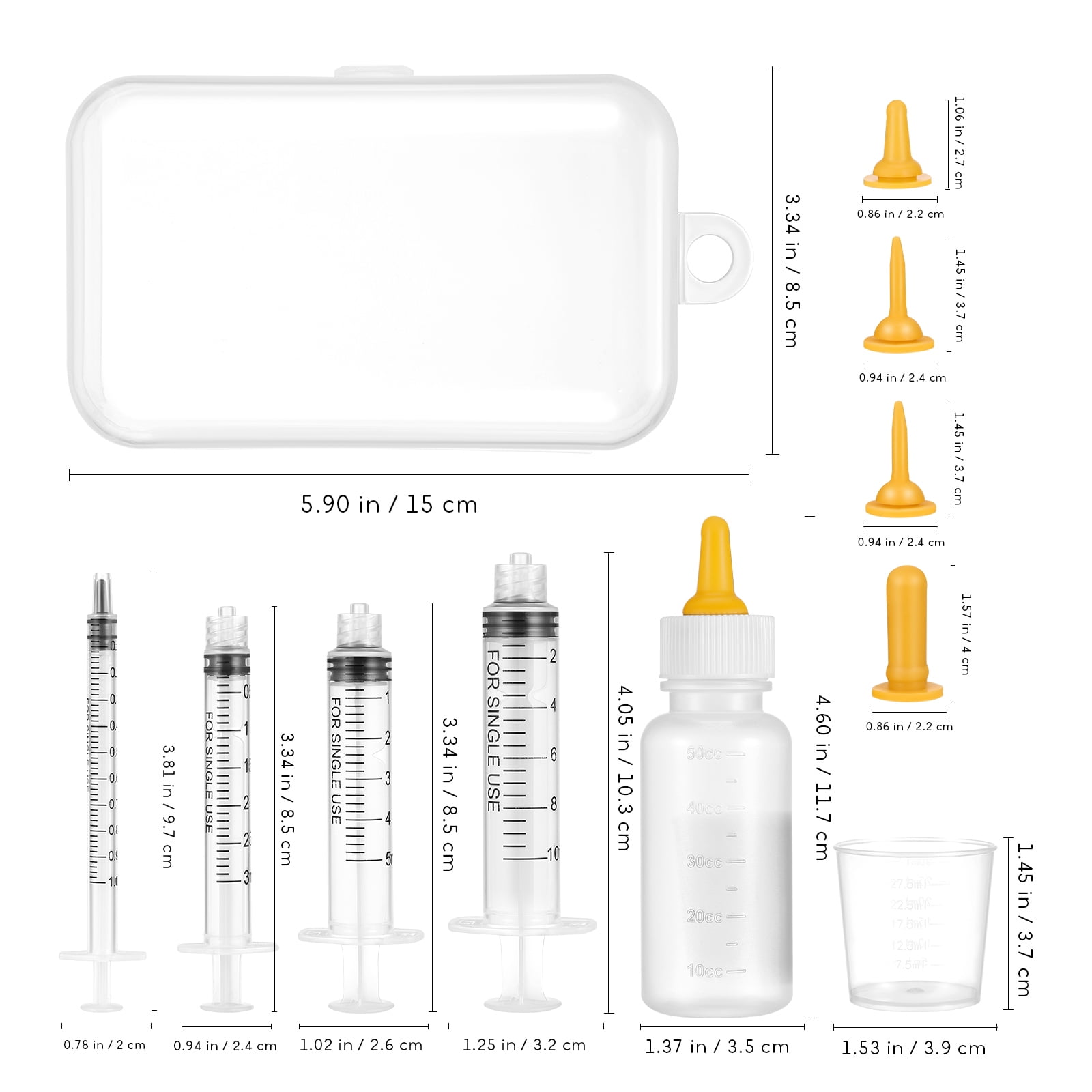 1 Set Kitten Bottles Bottle Feeding Kit Feeding Injector Nipples for Kittens Puppies Squirrels
