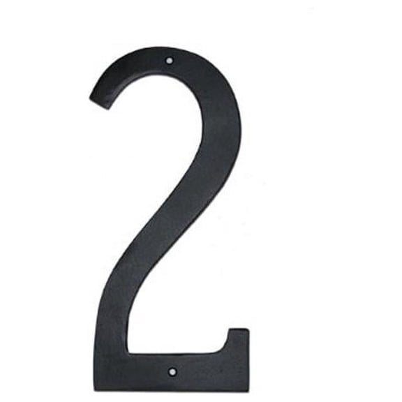 Montague Metal Products CSHN-2-10 Standard Modern Font Individual House Number 2 - Black - 10 In.