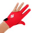 thumbnail image 3 of 3-Finger Elastic Fingertip Cut Left Hand Snooker Pool Billiard Glove Red, 3 of 8