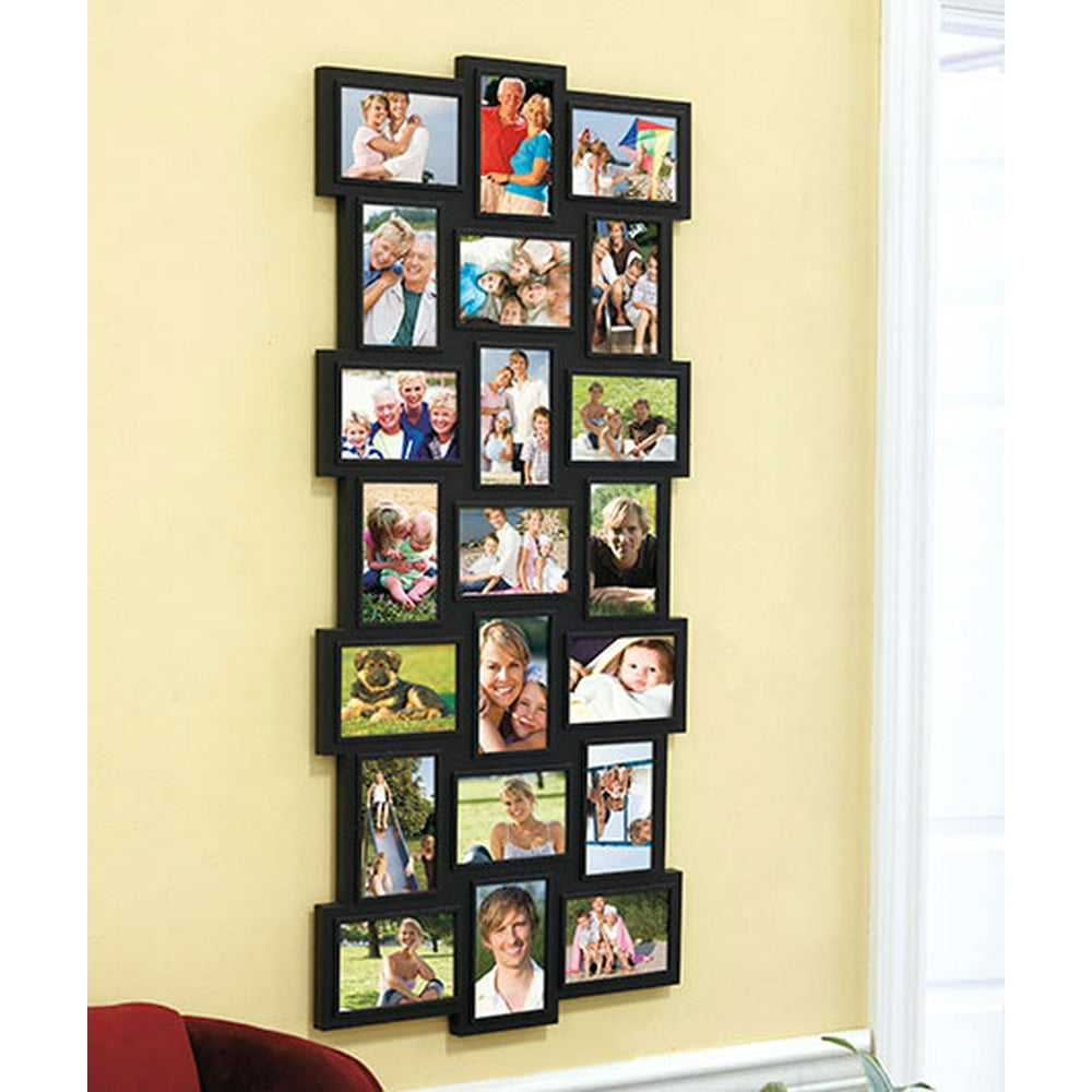 WALL MOUNT PHOTO FRAME COLLAGE HOLDS 21 PHOTOS