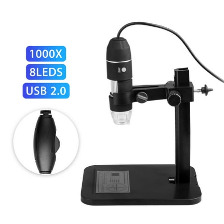 TSV 1000X 8LED USB 2.0 Digital Microscope Endoscope Zoom Camera Magnifier + Stand