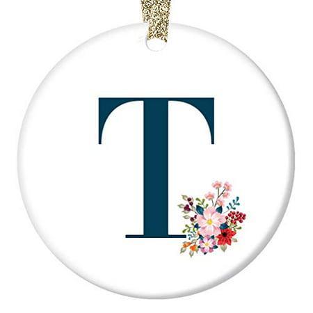 Woman's Name T Initial Ornament First Last Letter
