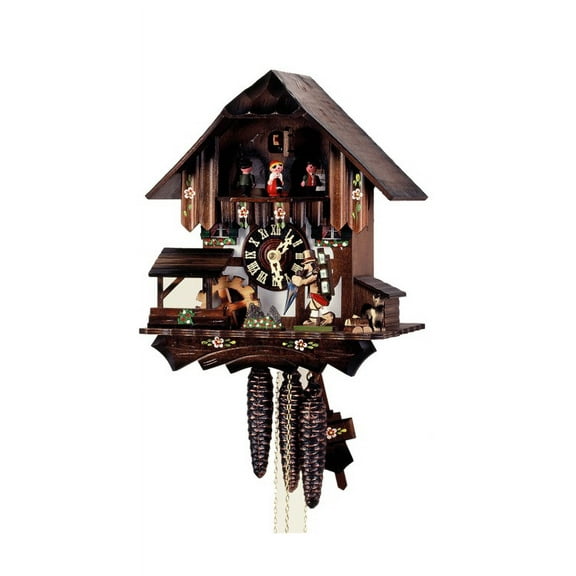 Cuckoo Clock Mill wheel, clock peddler, dog 4.0309.10.C